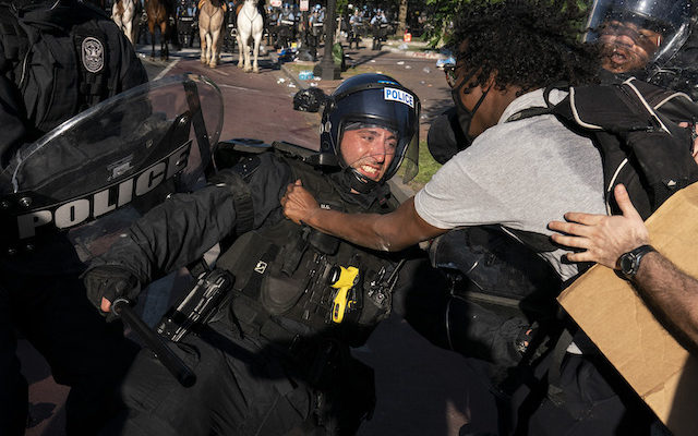 D.C. Protesters and Military Police Clash For Presidential Photo Op and Speech